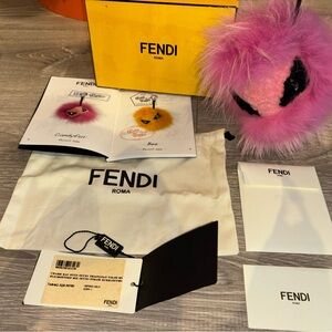 Fendi Vibrant Pink Fur Bag Accessory